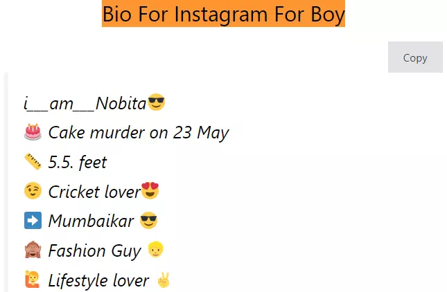 Bio For Instagram For Boy