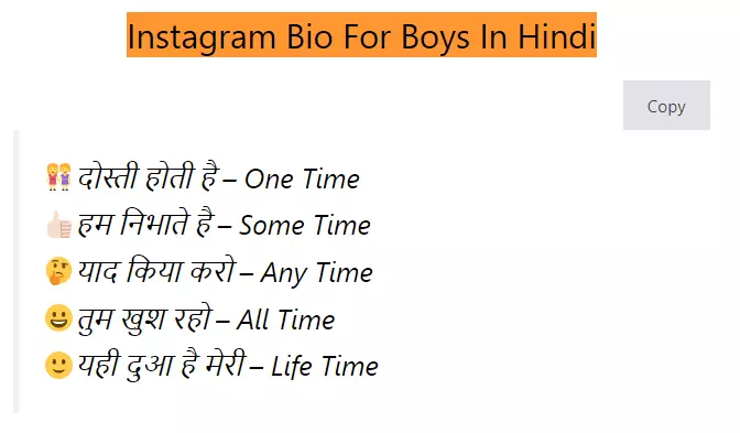 Instagram Bio For Boys In Hindi